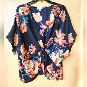 UMGEE Floral Sheer Blouse Top Size S